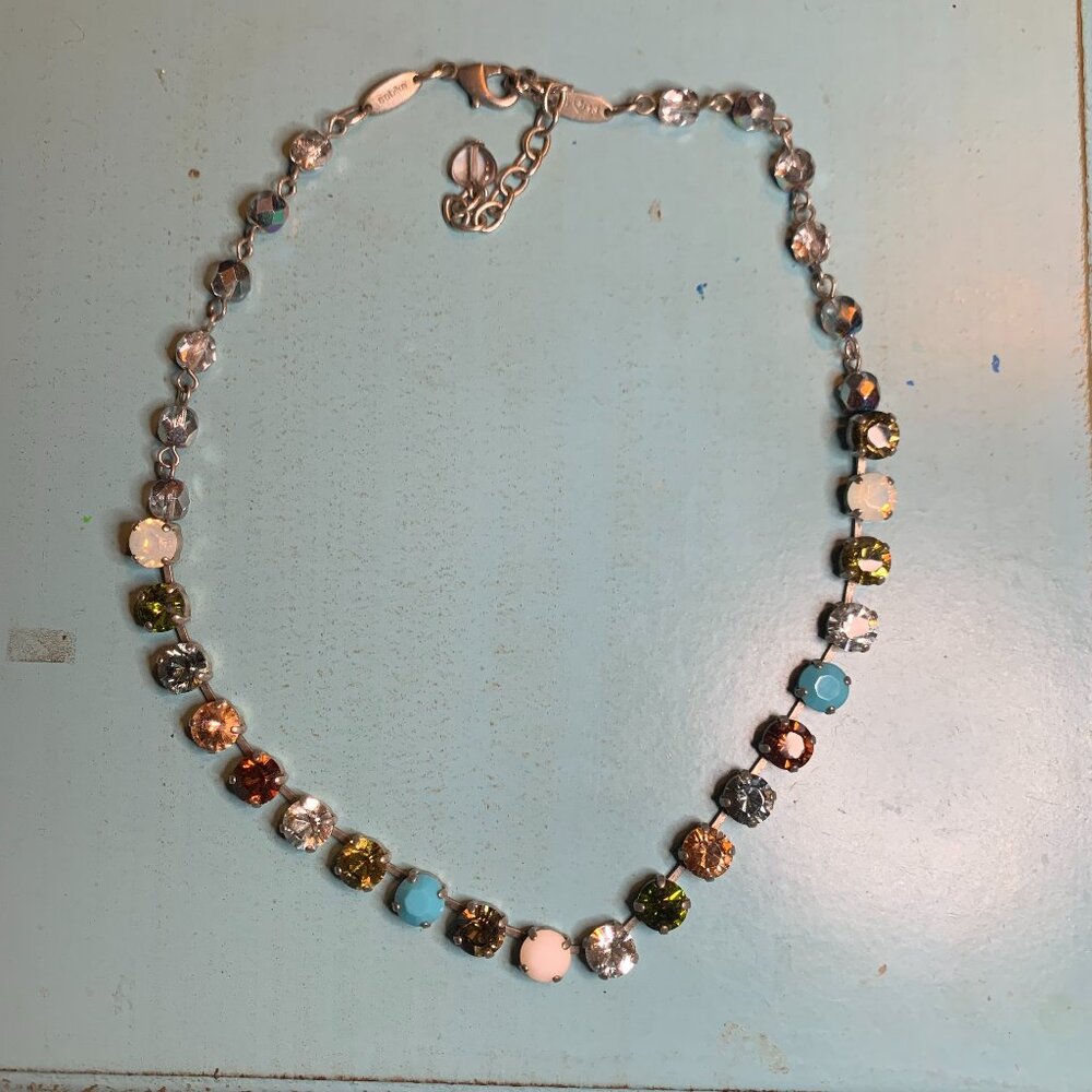 Authentic Sabika Fun Choker Blue Tan Brown White Green